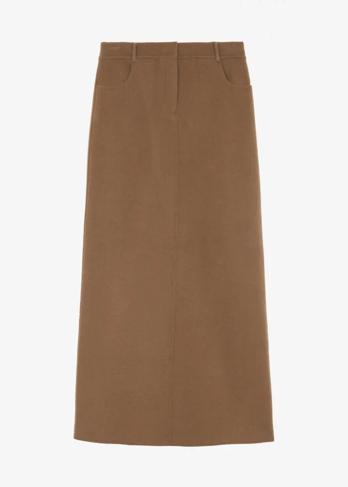 Women Malvo Long Wool Pencil Skirt 8211 Camel The Frankie Shop Bottoms