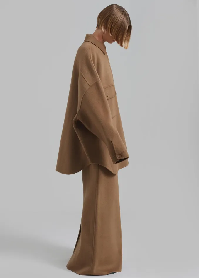 Women Malvo Long Wool Pencil Skirt 8211 Camel The Frankie Shop Bottoms