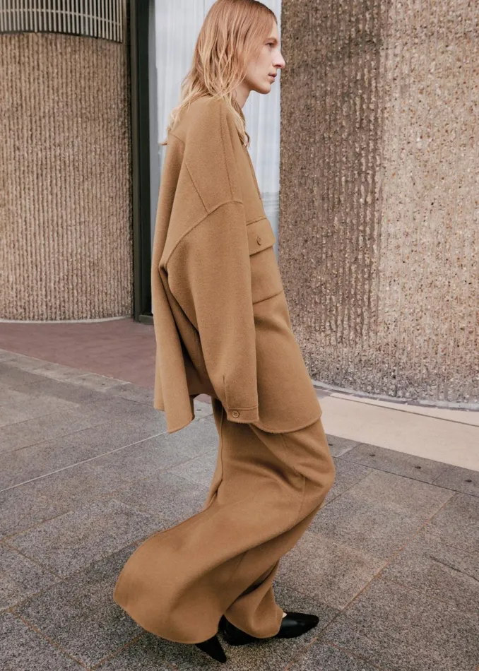 Women Malvo Long Wool Pencil Skirt 8211 Camel The Frankie Shop Bottoms