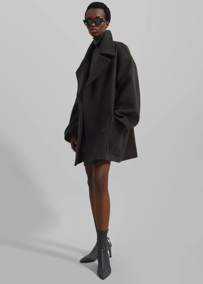 Women Marian Oversized Peacoat 8211 Khaki The Frankie Shop Outerwear