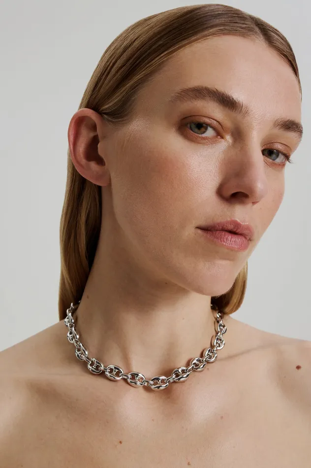 Women MARINE LINK CHAIN CHOKER SILVER Jewelry Scanlan Theodore