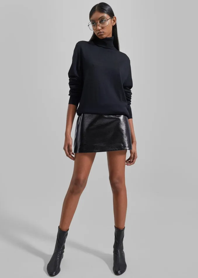 Women Mary Crackled Faux Leather Mini Skirt 8211 Black The Frankie Shop Bottoms