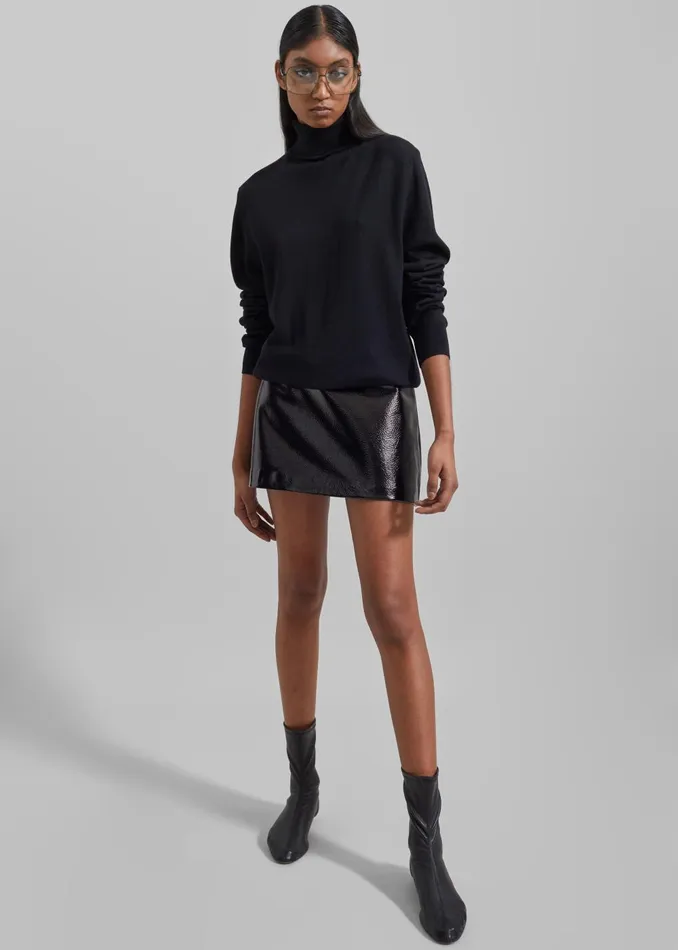 Women Mary Crackled Faux Leather Mini Skirt 8211 Black The Frankie Shop Bottoms