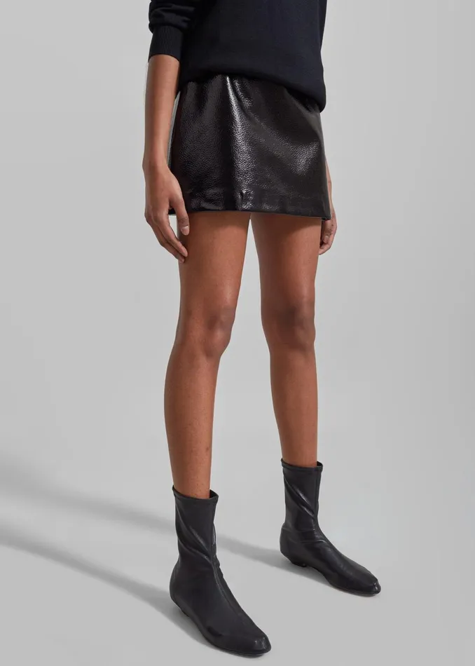 Women Mary Crackled Faux Leather Mini Skirt 8211 Black The Frankie Shop Bottoms