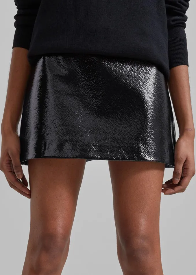 Women Mary Crackled Faux Leather Mini Skirt 8211 Black The Frankie Shop Bottoms