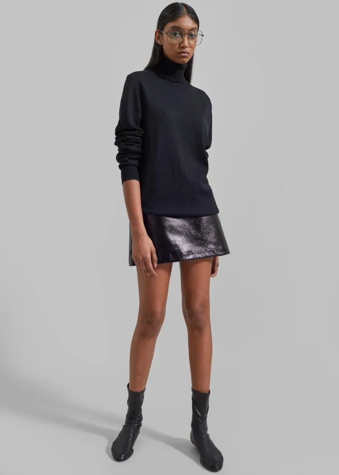 Women Mary Crackled Faux Leather Mini Skirt 8211 Black The Frankie Shop Bottoms