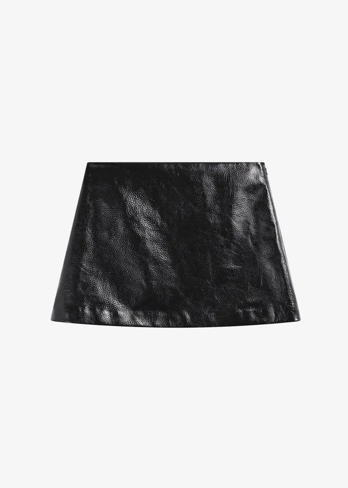 Women Mary Crackled Faux Leather Mini Skirt 8211 Black The Frankie Shop Bottoms