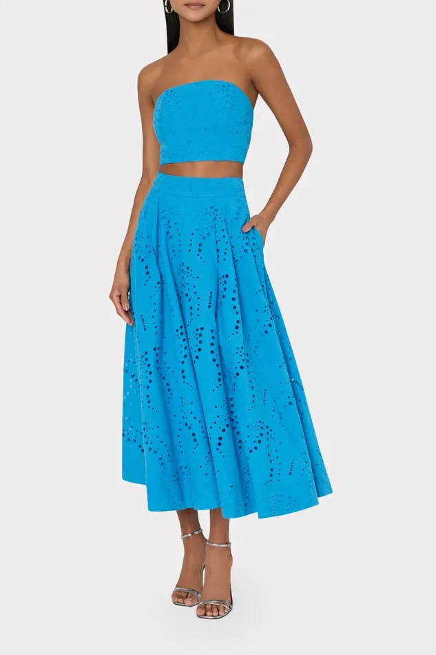 Women Matching Sets Milly Butterfly Eyelet Skirt Blue Women Matching Sets Milly Butterfly Eyelet Skirt Blue