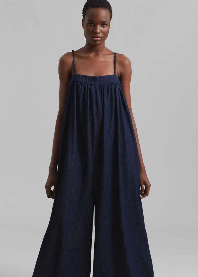 Women Maude Denim Jumpsuit 8211 Raw Wash The Frankie Shop Jumpsuits