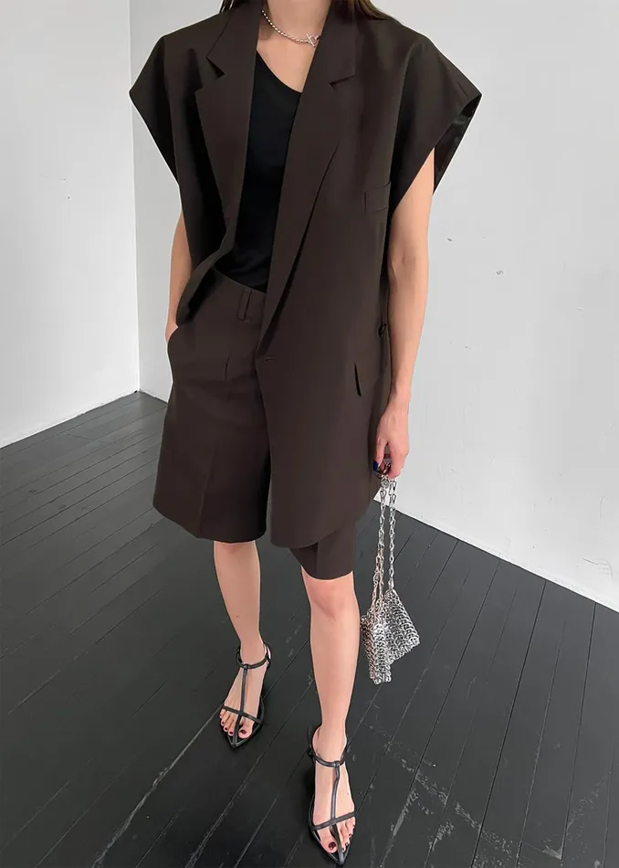 Women Maura Vest 8211 Brown The Frankie Shop Outerwear