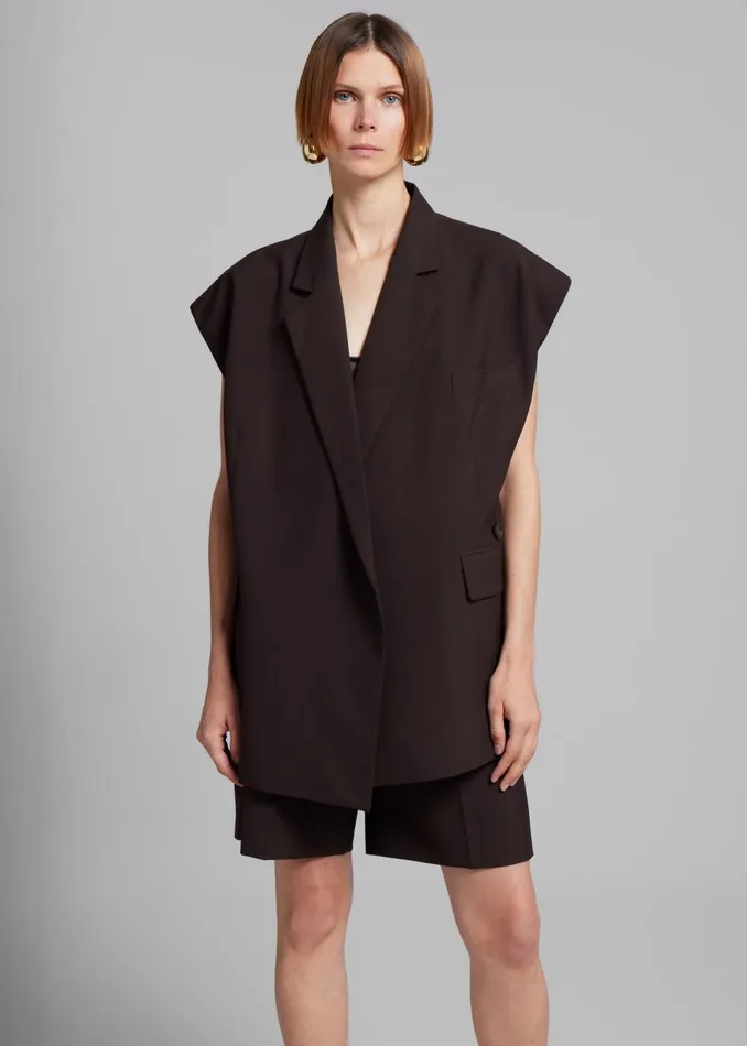 Women Maura Vest 8211 Brown The Frankie Shop Outerwear