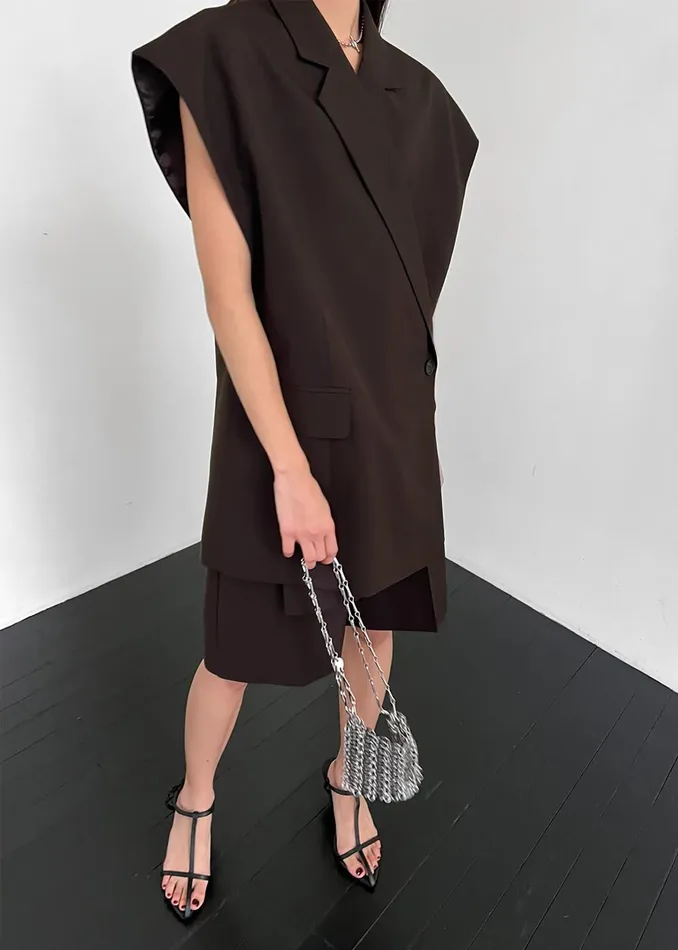 Women Maura Vest 8211 Brown The Frankie Shop Outerwear