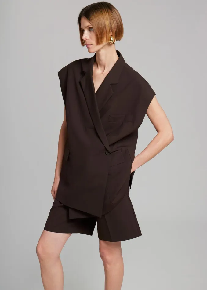 Women Maura Vest 8211 Brown The Frankie Shop Outerwear