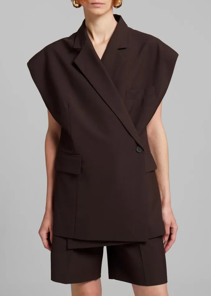 Women Maura Vest 8211 Brown The Frankie Shop Outerwear