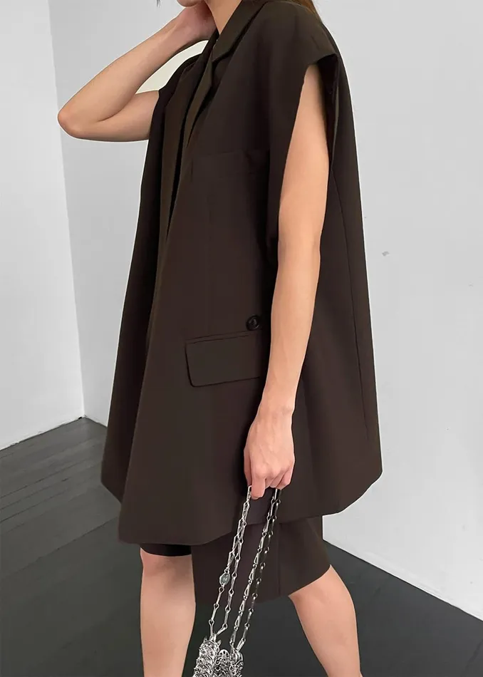 Women Maura Vest 8211 Brown The Frankie Shop Outerwear