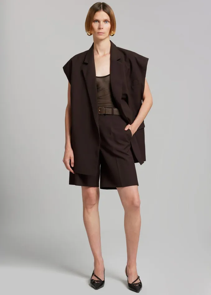 Women Maura Vest 8211 Brown The Frankie Shop Outerwear