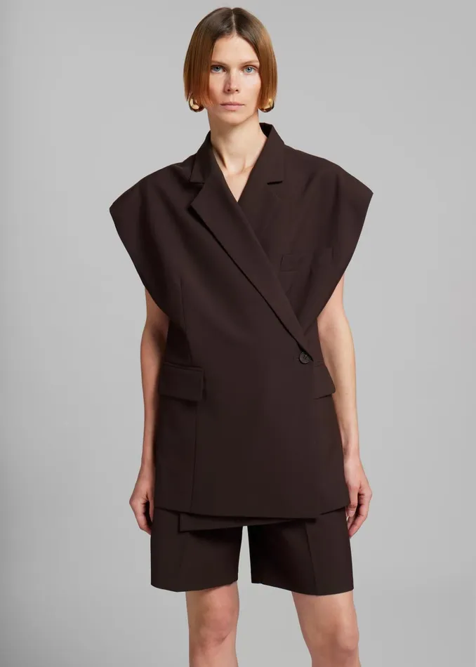 Women Maura Vest 8211 Brown The Frankie Shop Outerwear
