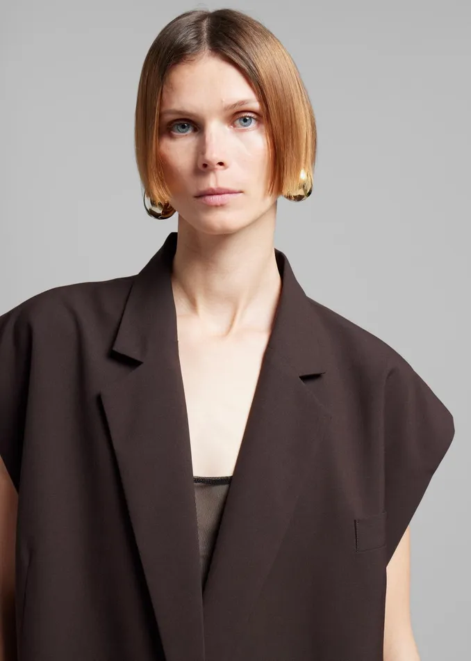 Women Maura Vest 8211 Brown The Frankie Shop Outerwear