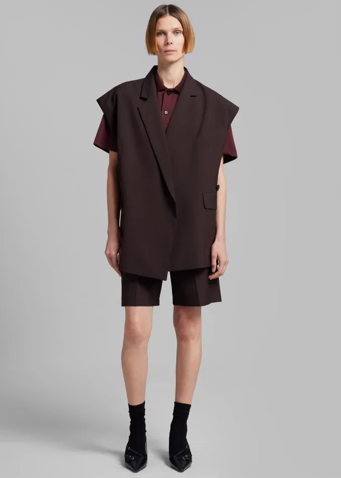 Women Maura Vest 8211 Brown The Frankie Shop Outerwear