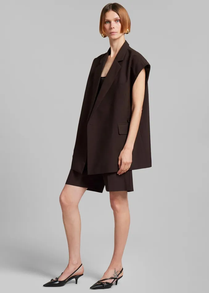 Women Maura Vest 8211 Brown The Frankie Shop Outerwear