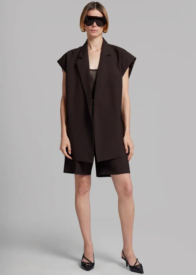 Women Maura Vest 8211 Brown The Frankie Shop Outerwear