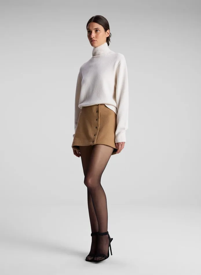 Women May Wool Cashmere Mini Skirt Camel ALC Skirts