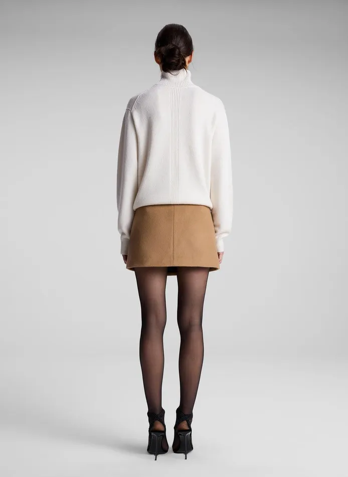 Women May Wool Cashmere Mini Skirt Camel ALC Skirts