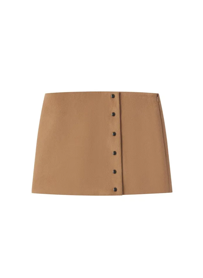 Women May Wool Cashmere Mini Skirt Camel ALC Skirts
