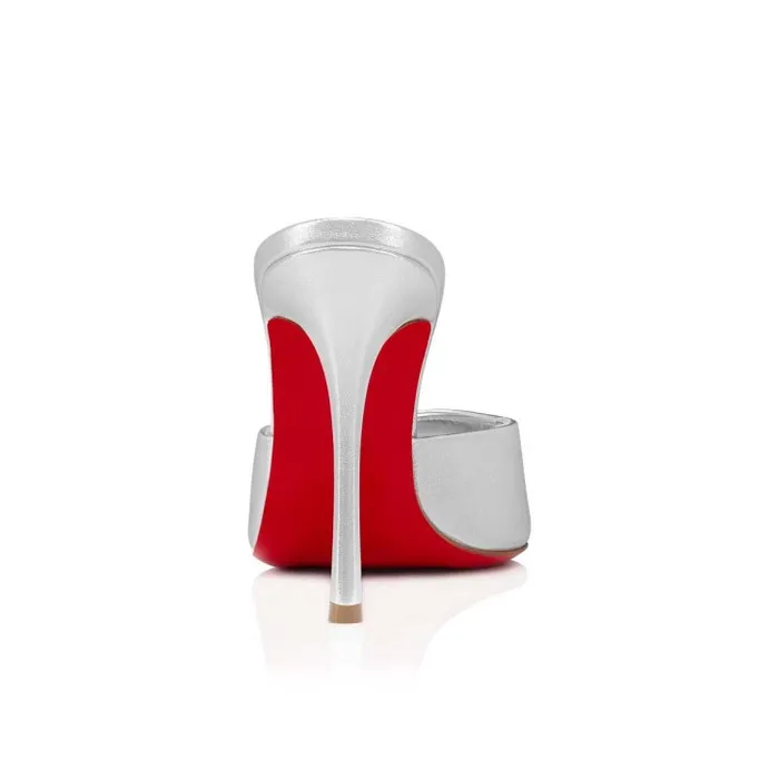 Women Me Dolly 100 Mm Mules 8211 Nappa Leather 8211 Silver Christian Louboutin Mules
