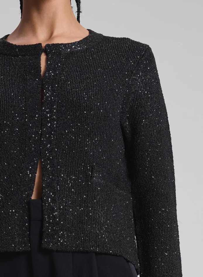 Women Meg Sequin Embellished Cardigan Blackblack ALC Tops