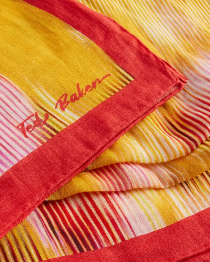 Women MELLII 8211 Floral Printed Square Scarf Orange Ted Baker Scarves
