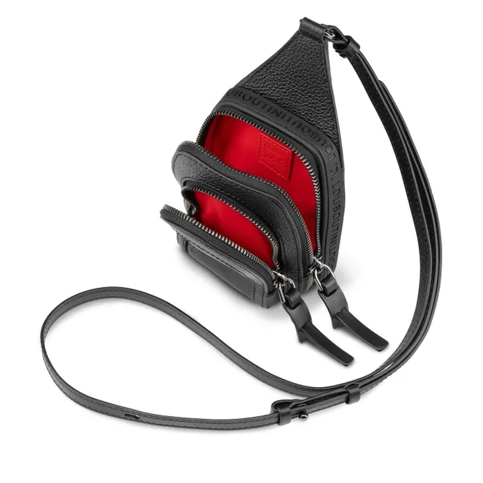 WomenMen Loubifunk Mini Crossbody Bag 8211 Smooth Calf Leather And Grained Calf Leather 8211 Black Christian Louboutin Shoulder Bags
