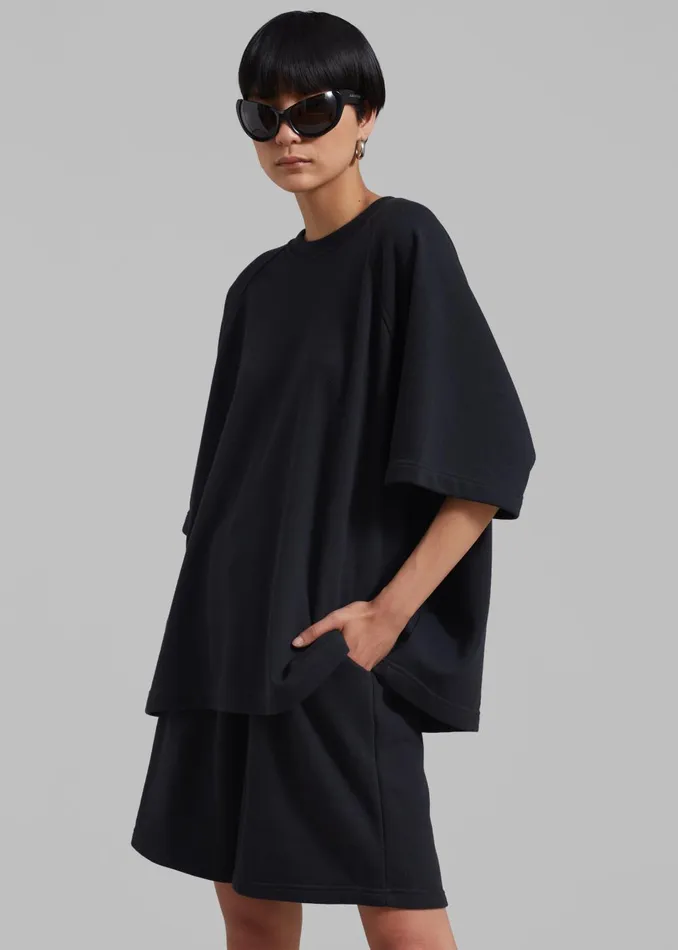 WomenMen Newton Sweat Tee 8211 Black The Frankie Shop Loungewear