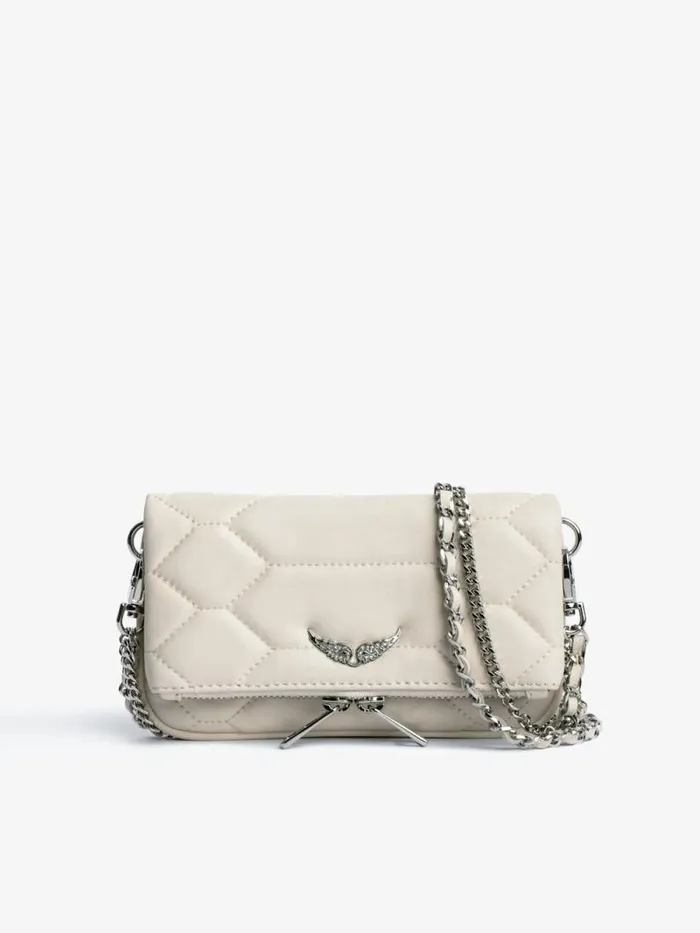 WomenMen Zadig and Voltaire Clutches Rock Nano XL Mat Scale Bag Flash