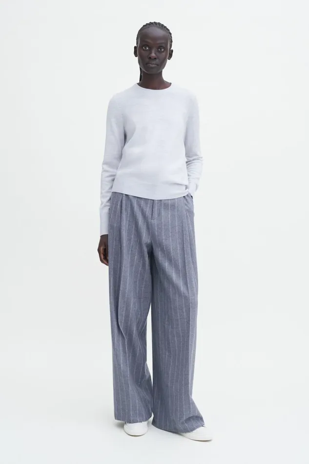 Women Merino RNeck Sweater Ice Blue Melange Filippa K Knitwear