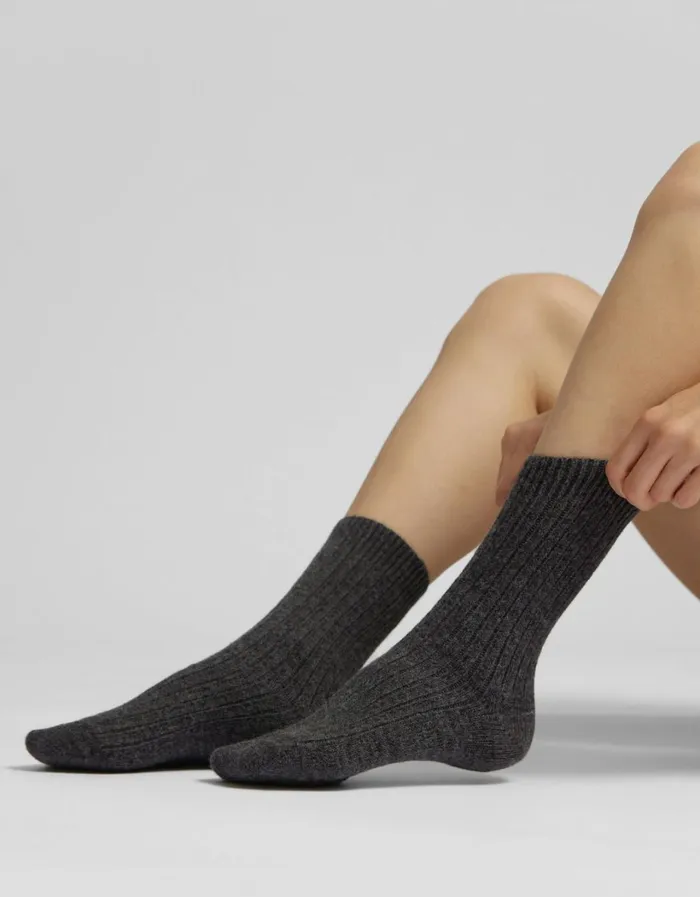 Women Merino Wool Blend Sock Lava Grey Colorful Standard Socks
