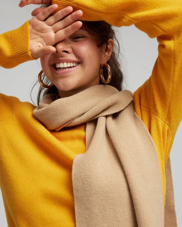 Women Merino Wool Scarf 8211 Warm Taupe Scarves Colorfulstandard