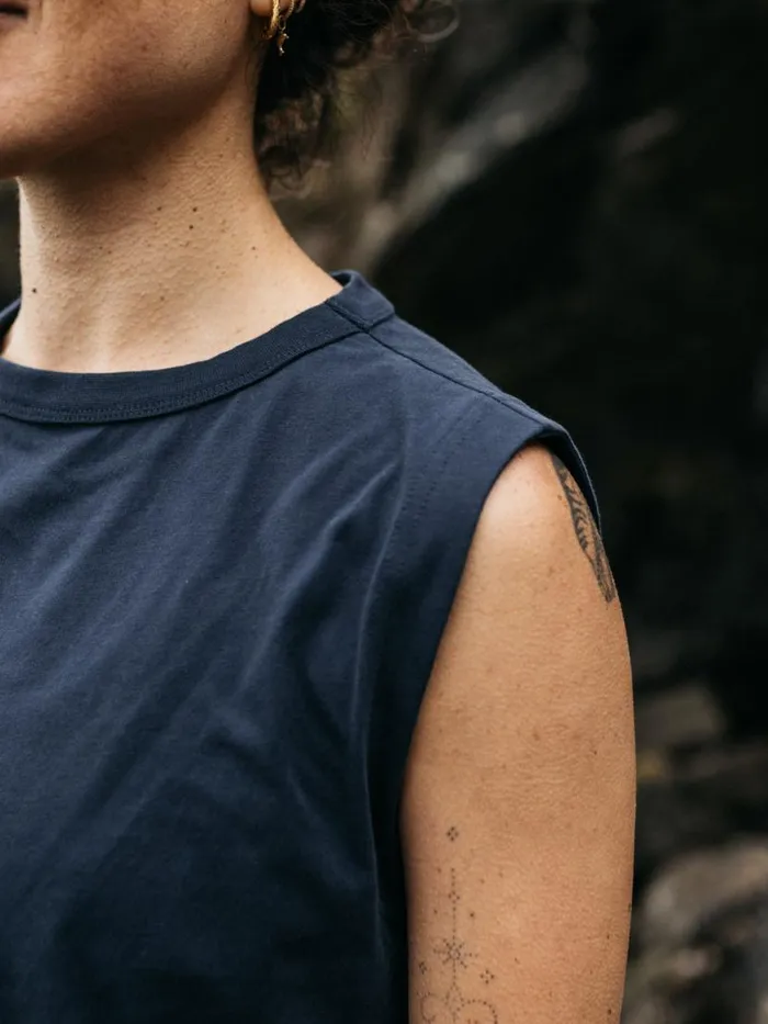 Women Meskel Vest Navy Finisterre Tops and Shirts