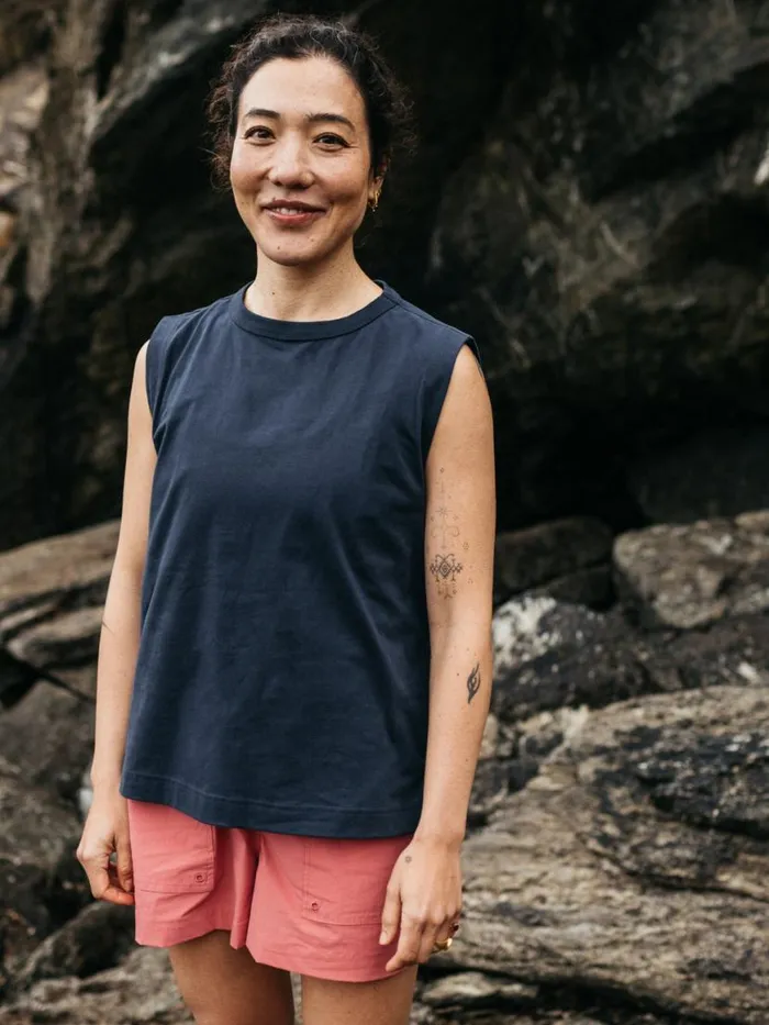 Women Meskel Vest Navy Finisterre Tops and Shirts