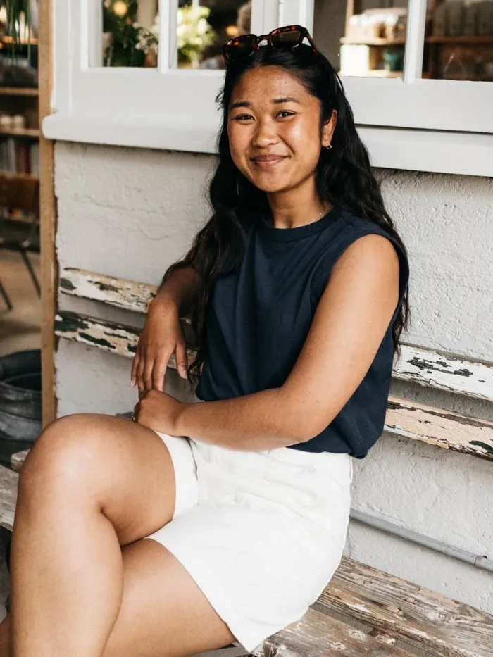 Women Meskel Vest Navy Finisterre Tops and Shirts