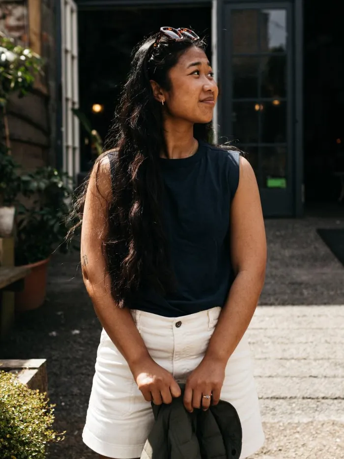 Women Meskel Vest Navy Finisterre Tops and Shirts