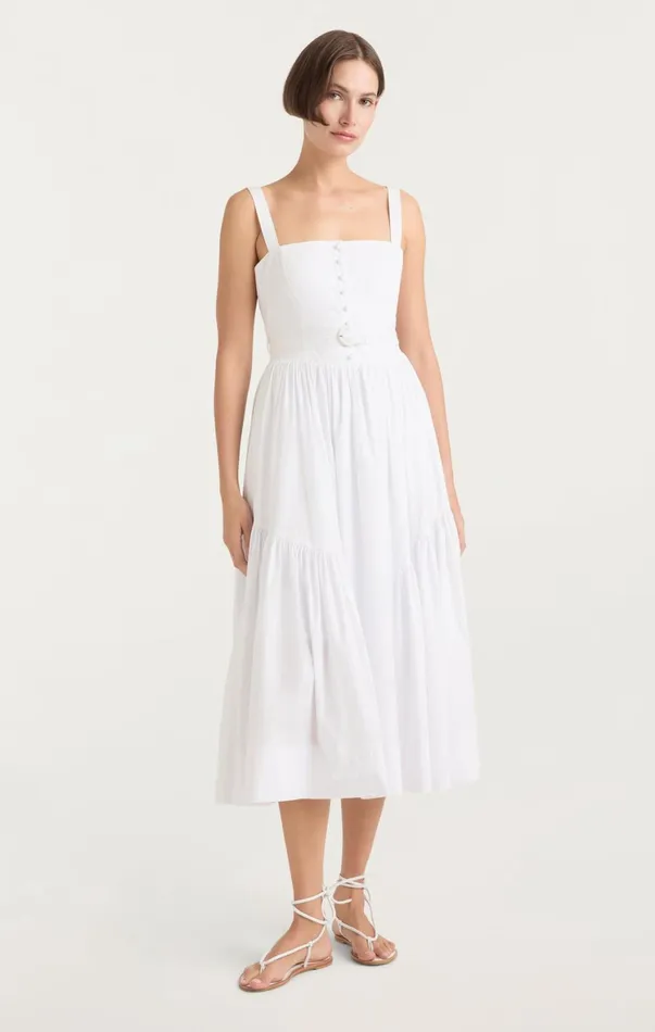 Women Midi Cinq Sept Amber Dress White