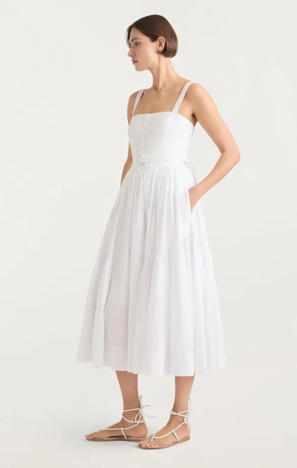 Women Midi Cinq Sept Amber Dress White