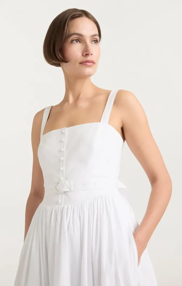 Women Midi Cinq Sept Amber Dress White