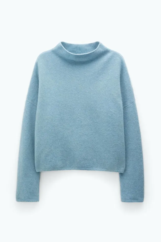 Women Mika Yak Funnelneck Sweater Blue Melange Filippa K Knitwear