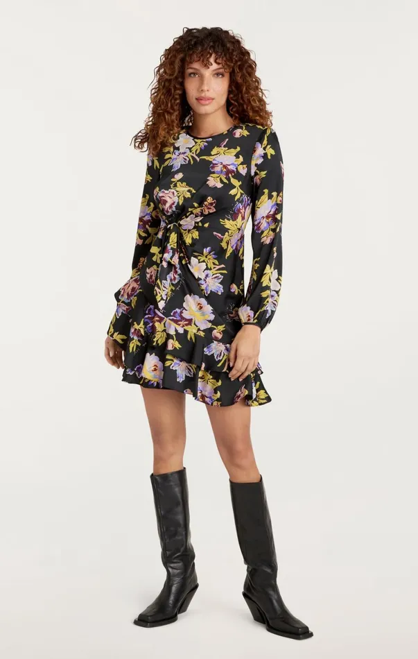 Women Mini Cinq Sept Alice Dress Black Multi