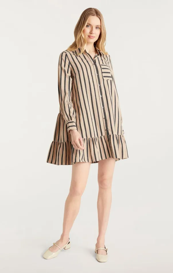 Women Mini Cinq Sept Arlette Dress Khakiblack