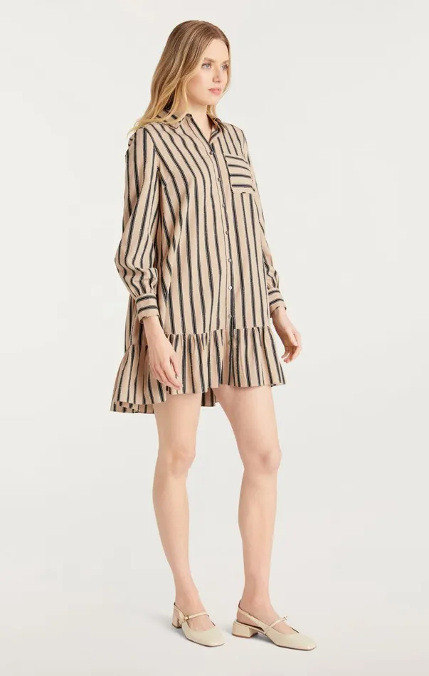 Women Mini Cinq Sept Arlette Dress Khakiblack