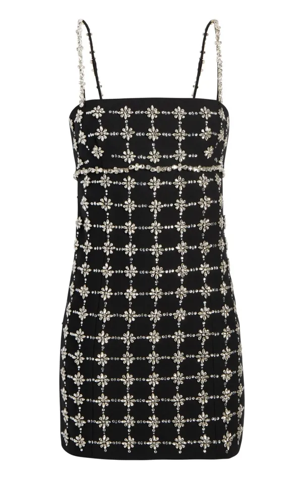 Women Mini Cinq Sept Satine Dress Blacksilver