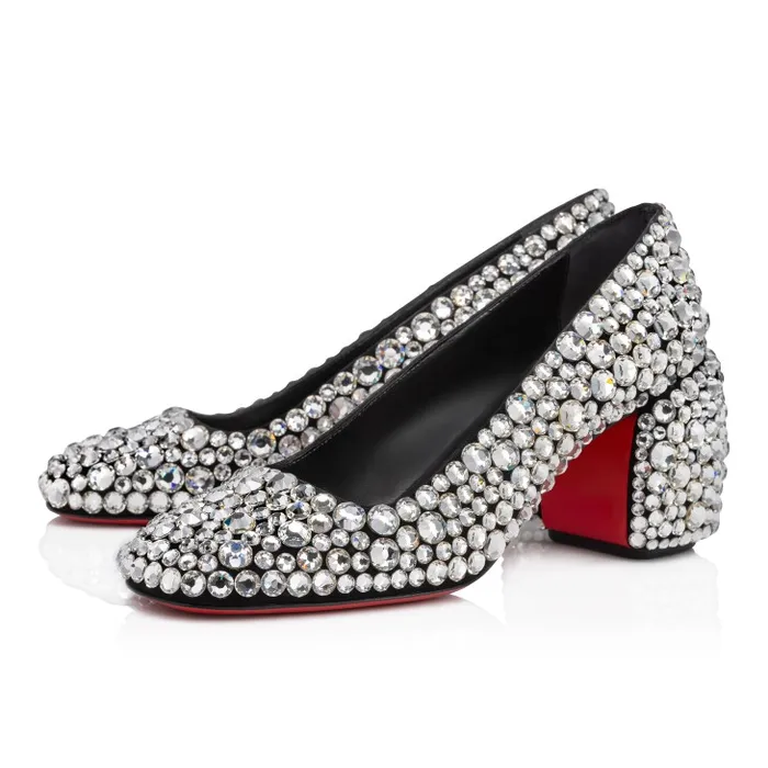 Women Minny Maxi Strass 70 Mm Pumps 8211 Suede And Strass 8211 Silver Christian Louboutin Pumps Women Minny Maxi Strass 70 Mm Pumps 8211 Suede And Strass 8211 Silver Christian Louboutin Pumps